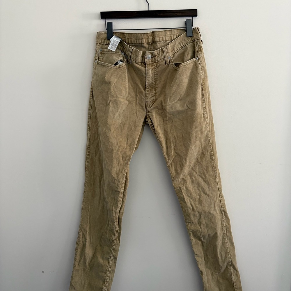 Levis 511 Slim Fit Corduroy Pants Mens 34x36 Tan Khaki Fine Wale Cords 511-1314
